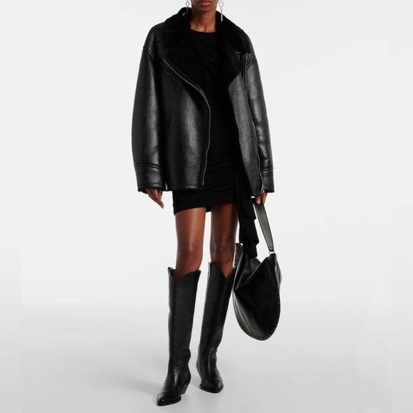 Isabel Marant Shoes - Isabel Marant Denvee Leather Knee High Western Cowboy Boots Black FR 39 US 8-8.5